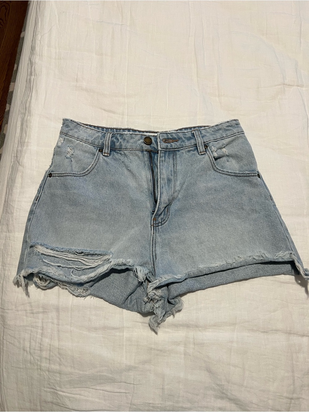ROLLA'S Light Blue Distressed Denim Shorts
